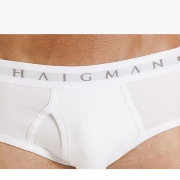Haigman Men's 3 Pack x 2 - Cotton Stretch White Briefs - Size M - Picture 2 of 5
